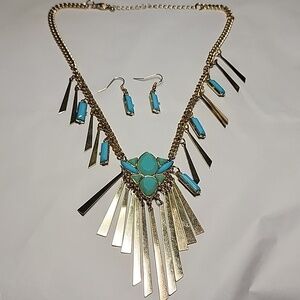 Tribal COLLAR NECKLACE EARRING SET